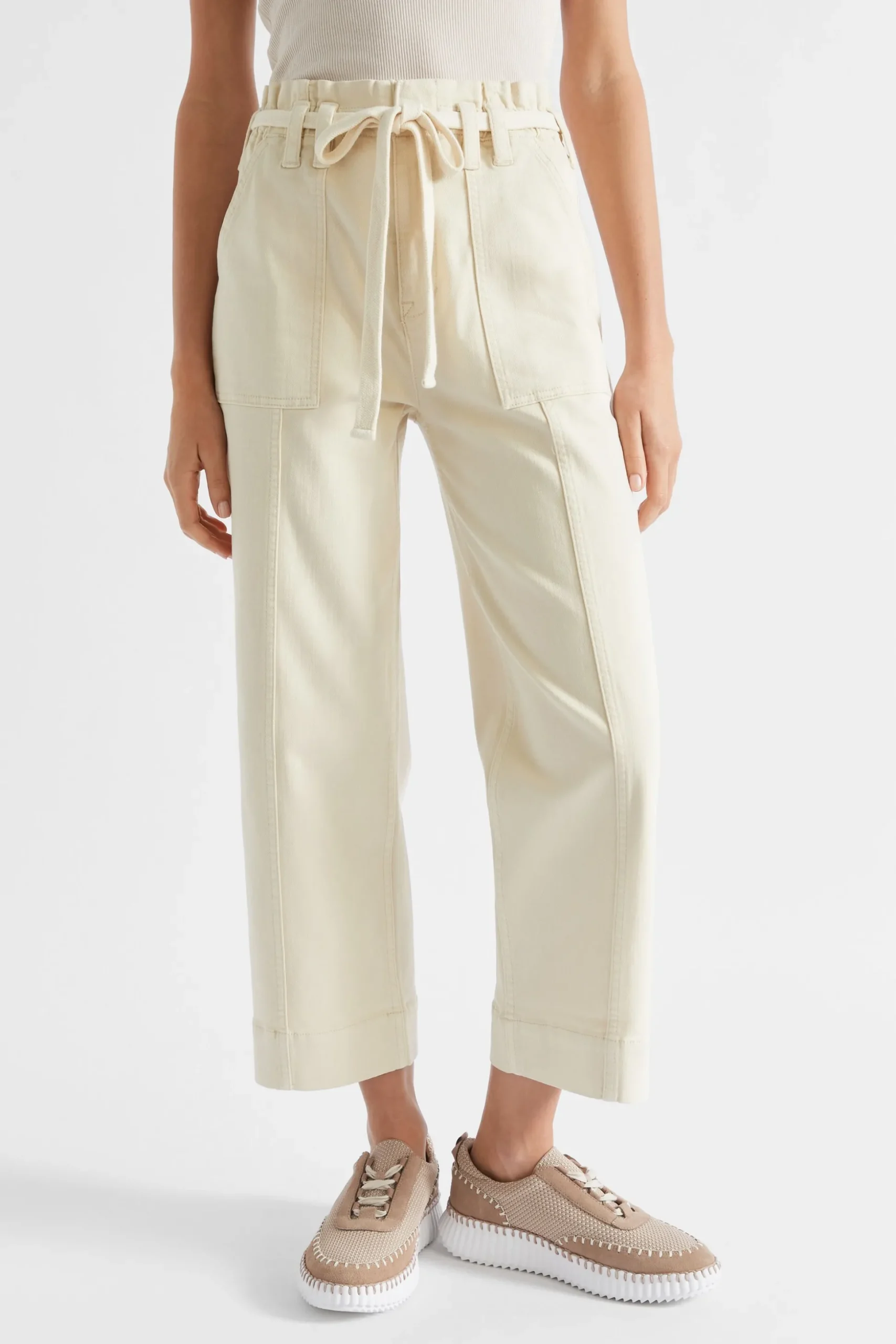 Seed Heritage Pants-Paperbag Cargo Jean Vanilla Cream