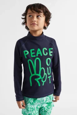 Seed Heritage Swimwear-Peace Out Rashvest Midnight Blue