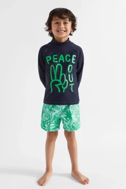 Seed Heritage Swimwear-Peace Out Rashvest Midnight Blue