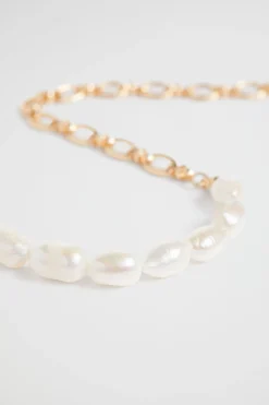 Seed Heritage Jewellery-Pearl Chain Necklace Gold