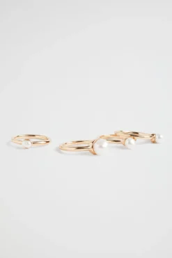 Seed Heritage Jewellery-Pearl Ring Set Gold