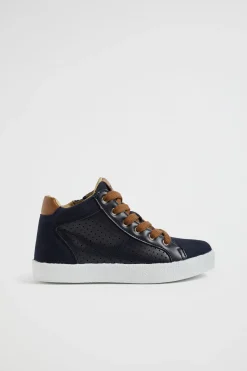 Seed Heritage Sneakers & Trainers-Perforated High Top Navy