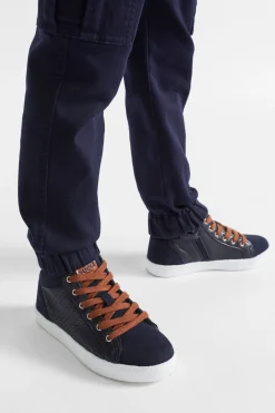 Seed Heritage Sneakers & Trainers-Perforated High Top Navy