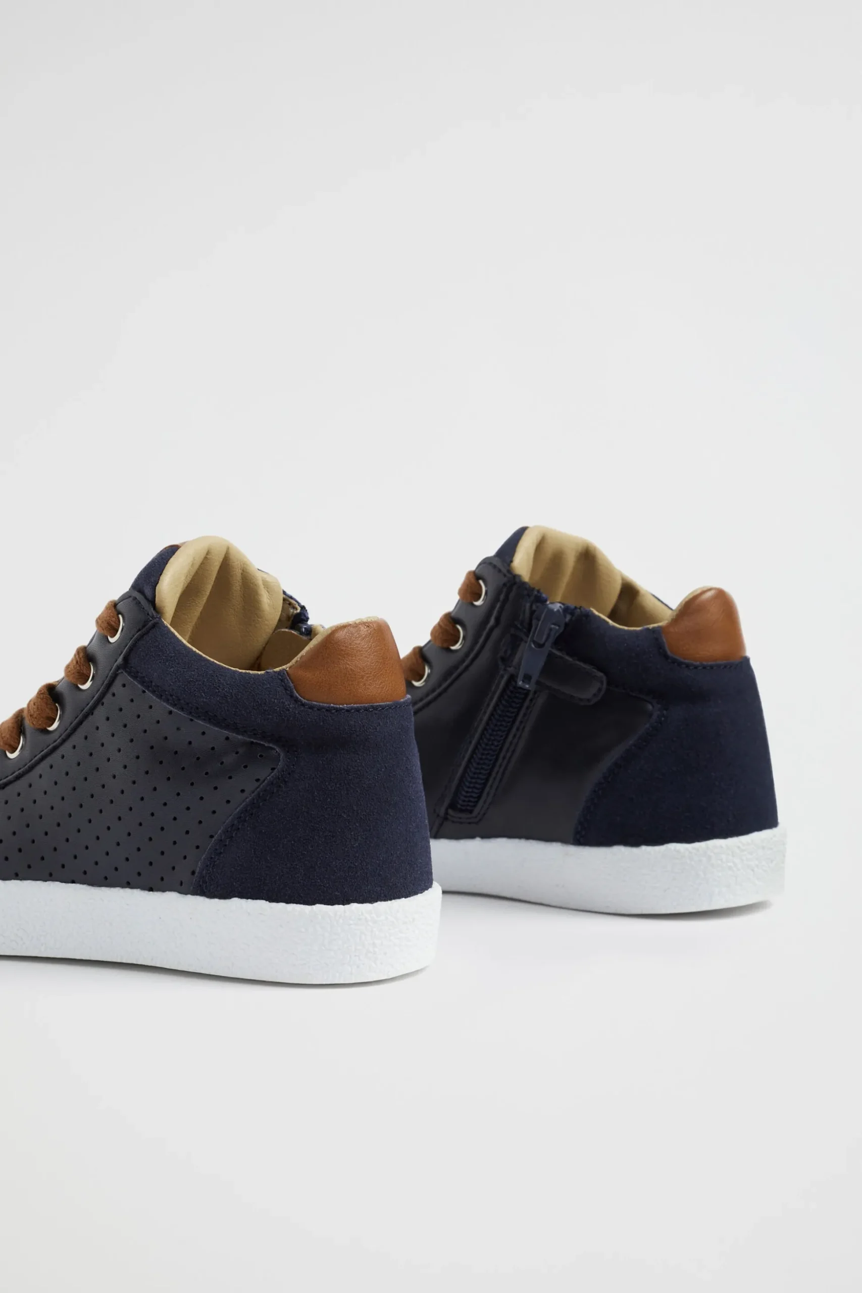 Seed Heritage Sneakers & Trainers-Perforated High Top Navy