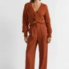 Seed Heritage Pants-Pleat Front Trouser Burnt Brick