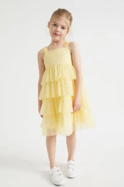 Seed Heritage Dresses-Polka Dot Tiered Dress Buttercup