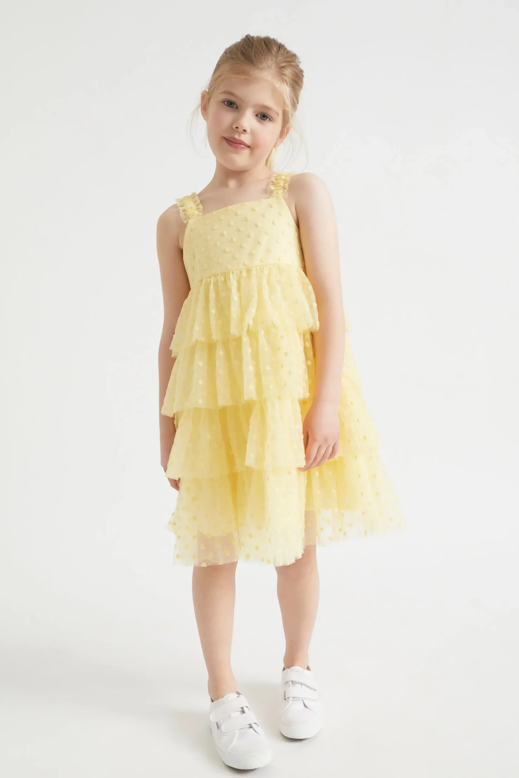 Seed Heritage Dresses-Polka Dot Tiered Dress Buttercup
