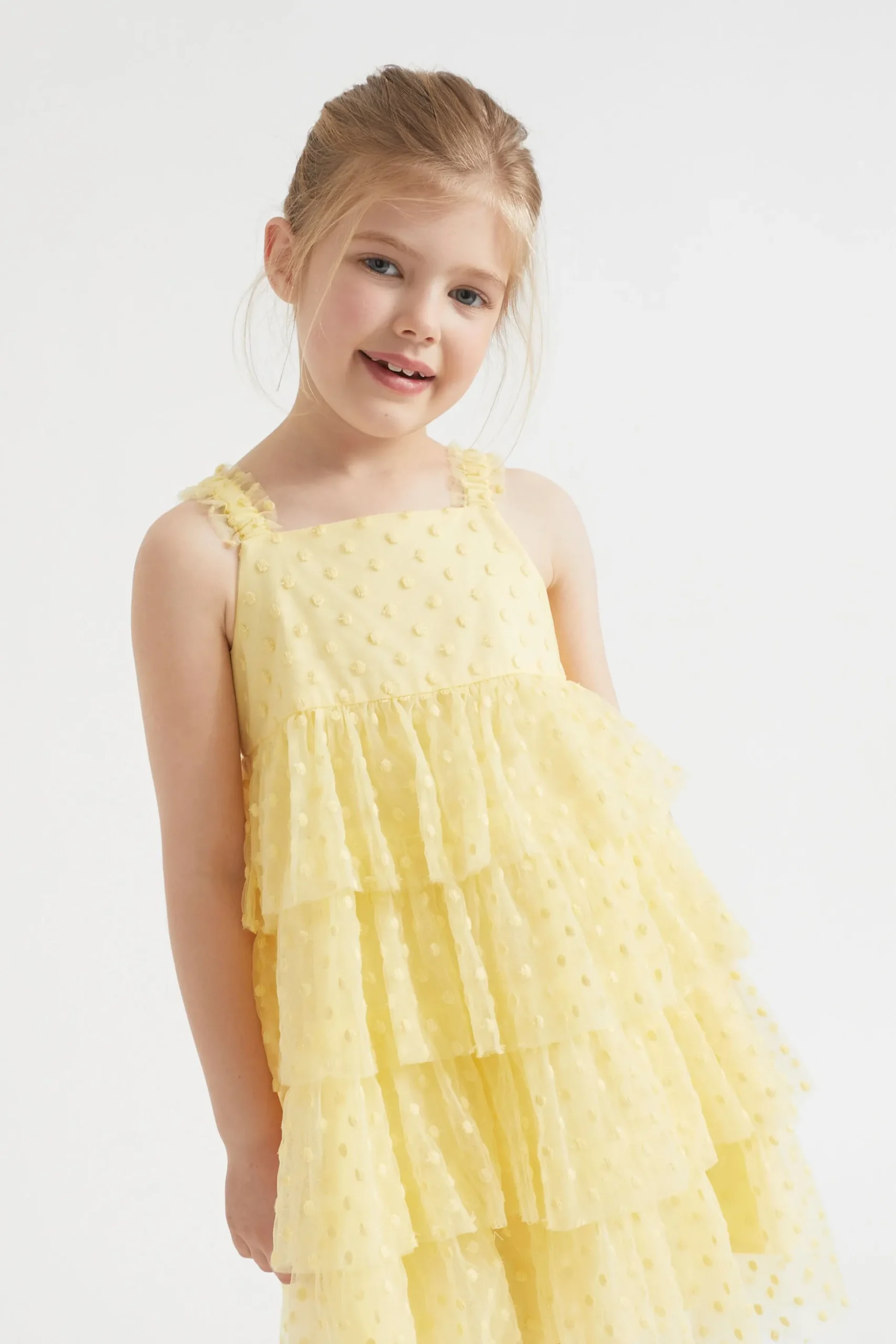 Seed Heritage Dresses-Polka Dot Tiered Dress Buttercup