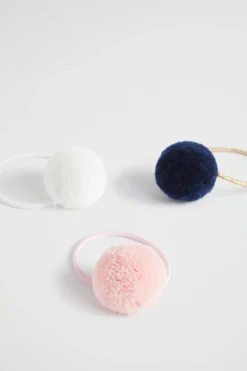 Seed Heritage Hair Accessories-Pom Pom Hair Elastics Multi
