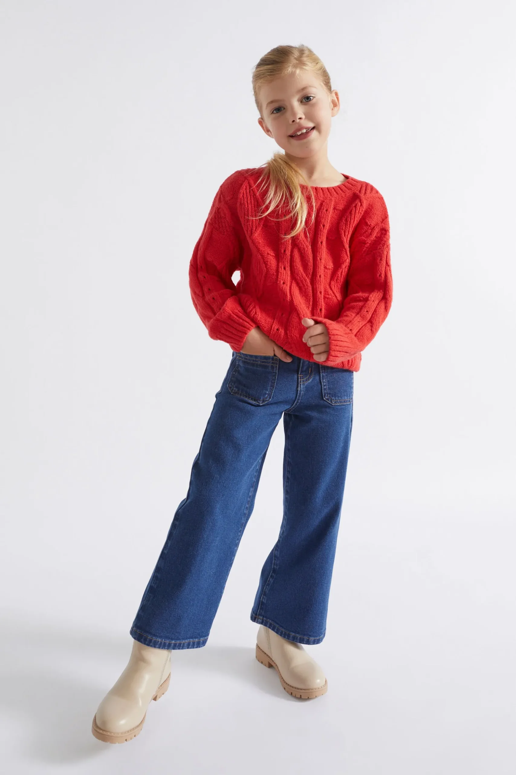 Seed Heritage Knitwear & Sweaters-Pompom Cable Knit Super Red