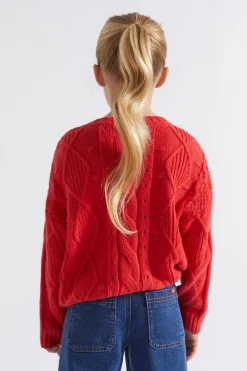 Seed Heritage Knitwear & Sweaters-Pompom Cable Knit Super Red