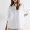 Seed Heritage T-Shirts & Tops-Poplin Button Down Shirt Whisper White