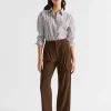 Seed Heritage T-Shirts & Tops-Poplin Button Down Shirt Hot Chocolate Stripe