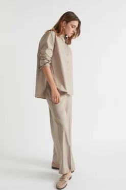 Seed Heritage T-Shirts & Tops-Poplin Button Down Shirt Light Storm