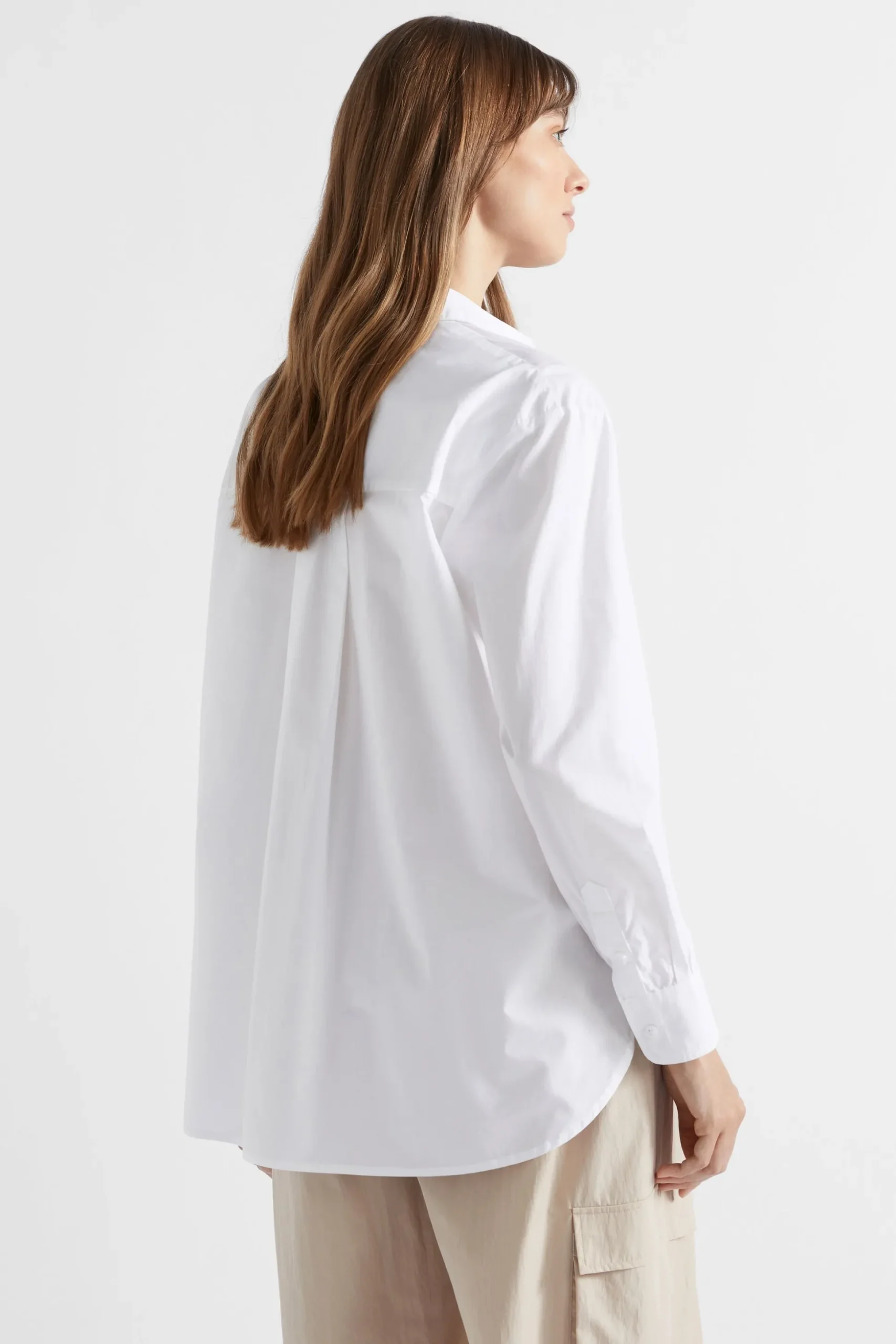 Seed Heritage T-Shirts & Tops-Poplin Button Down Shirt Whisper White