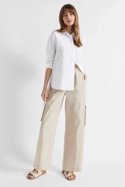 Seed Heritage T-Shirts & Tops-Poplin Button Down Shirt Whisper White