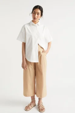 Seed Heritage T-Shirts & Tops-Poplin Short Sleeve Shirt Whisper White