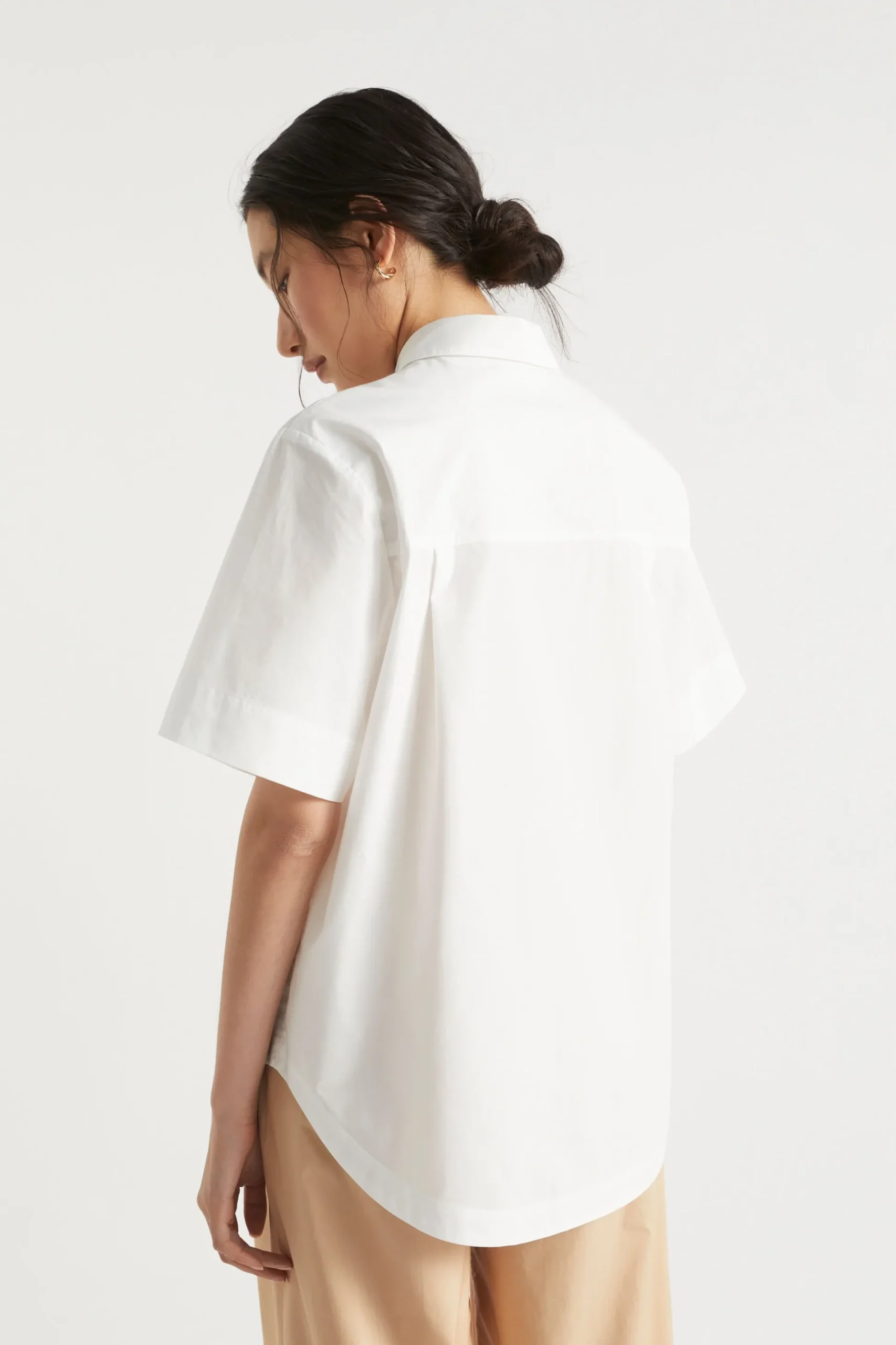 Seed Heritage T-Shirts & Tops-Poplin Short Sleeve Shirt Whisper White