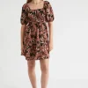 Seed Heritage Dresses-Puff Sleeve Mini Dress Vintage Floral