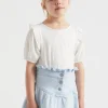 Seed Heritage T-Shirts & Tops-Puff Sleeve Tee Vintage White