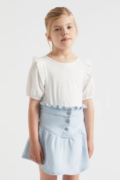 Seed Heritage T-Shirts & Tops-Puff Sleeve Tee Vintage White