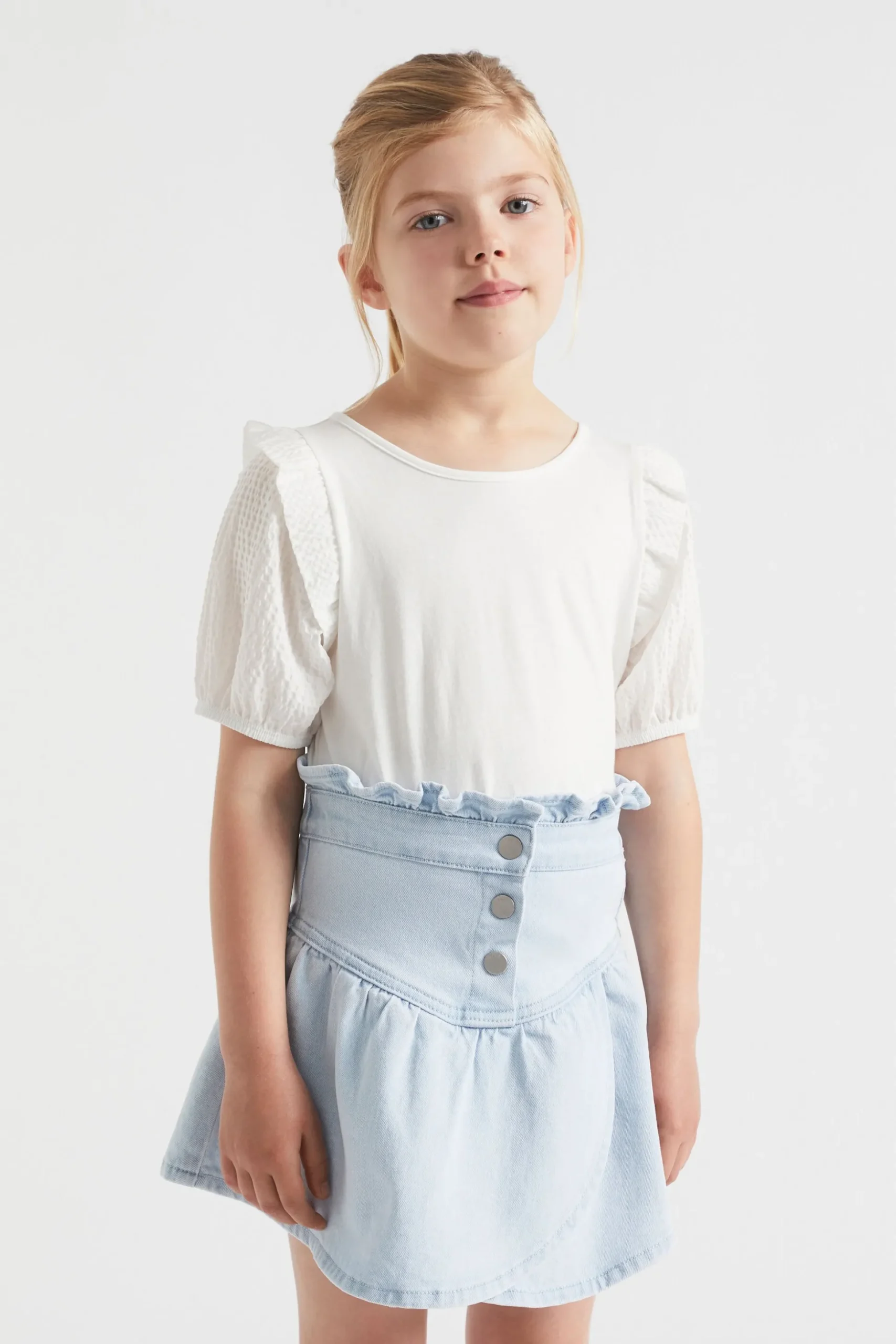 Seed Heritage T-Shirts & Tops-Puff Sleeve Tee Vintage White