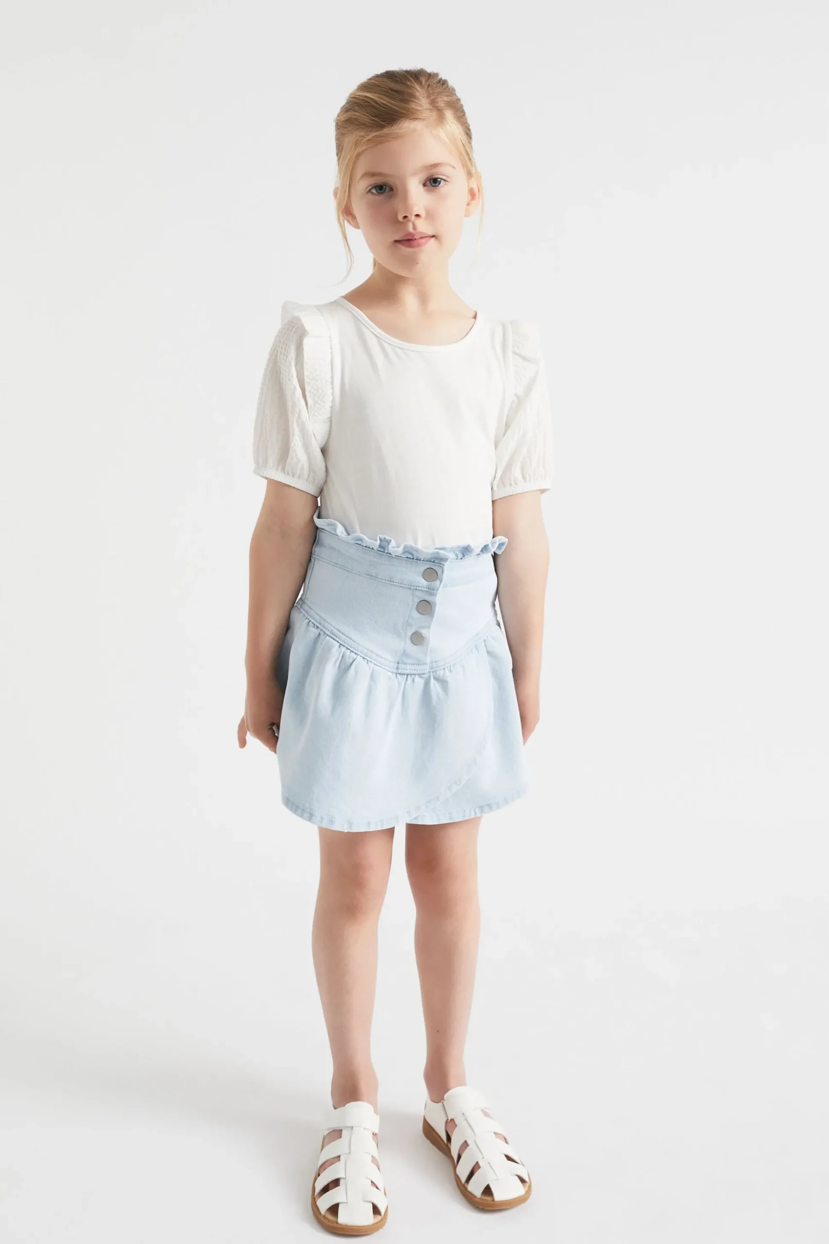 Seed Heritage T-Shirts & Tops-Puff Sleeve Tee Vintage White