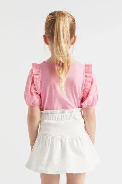 Seed Heritage T-Shirts & Tops-Puff Sleeve Tee Candy Pink