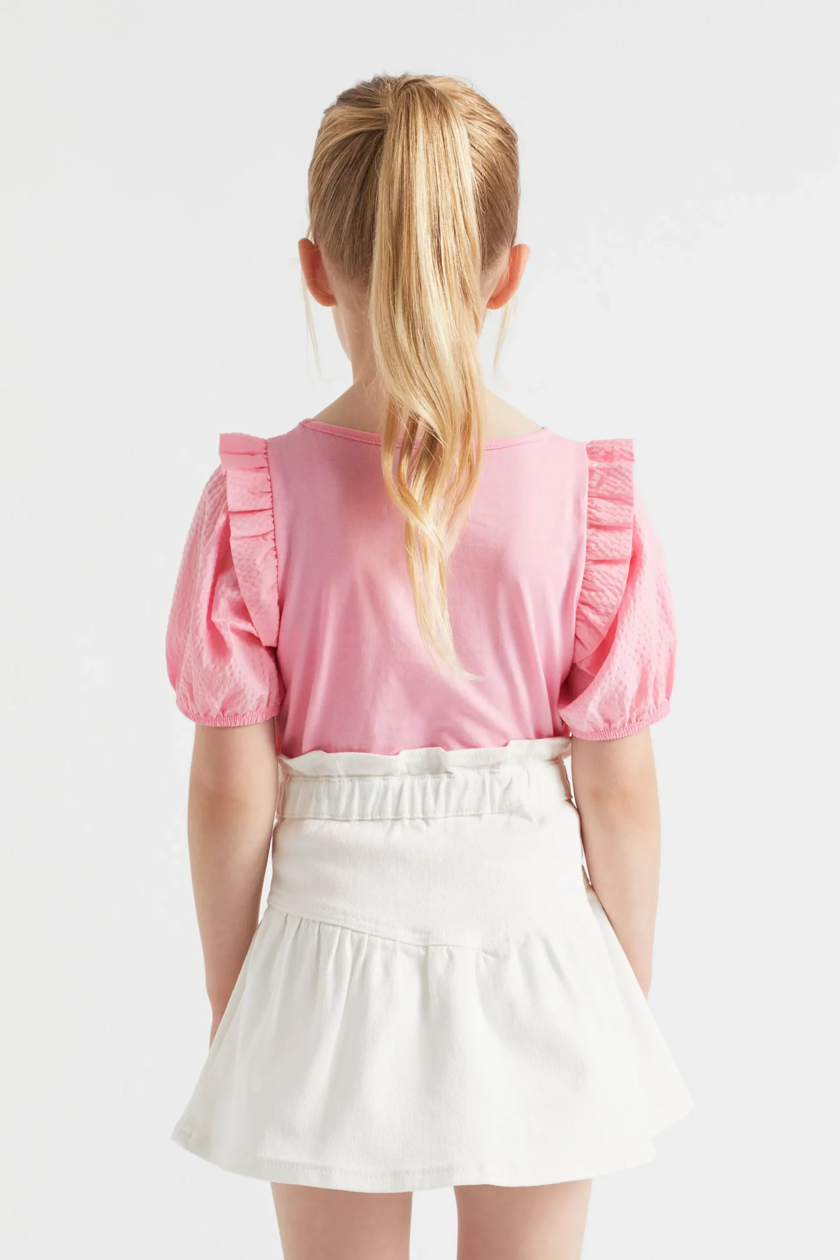 Seed Heritage T-Shirts & Tops-Puff Sleeve Tee Candy Pink