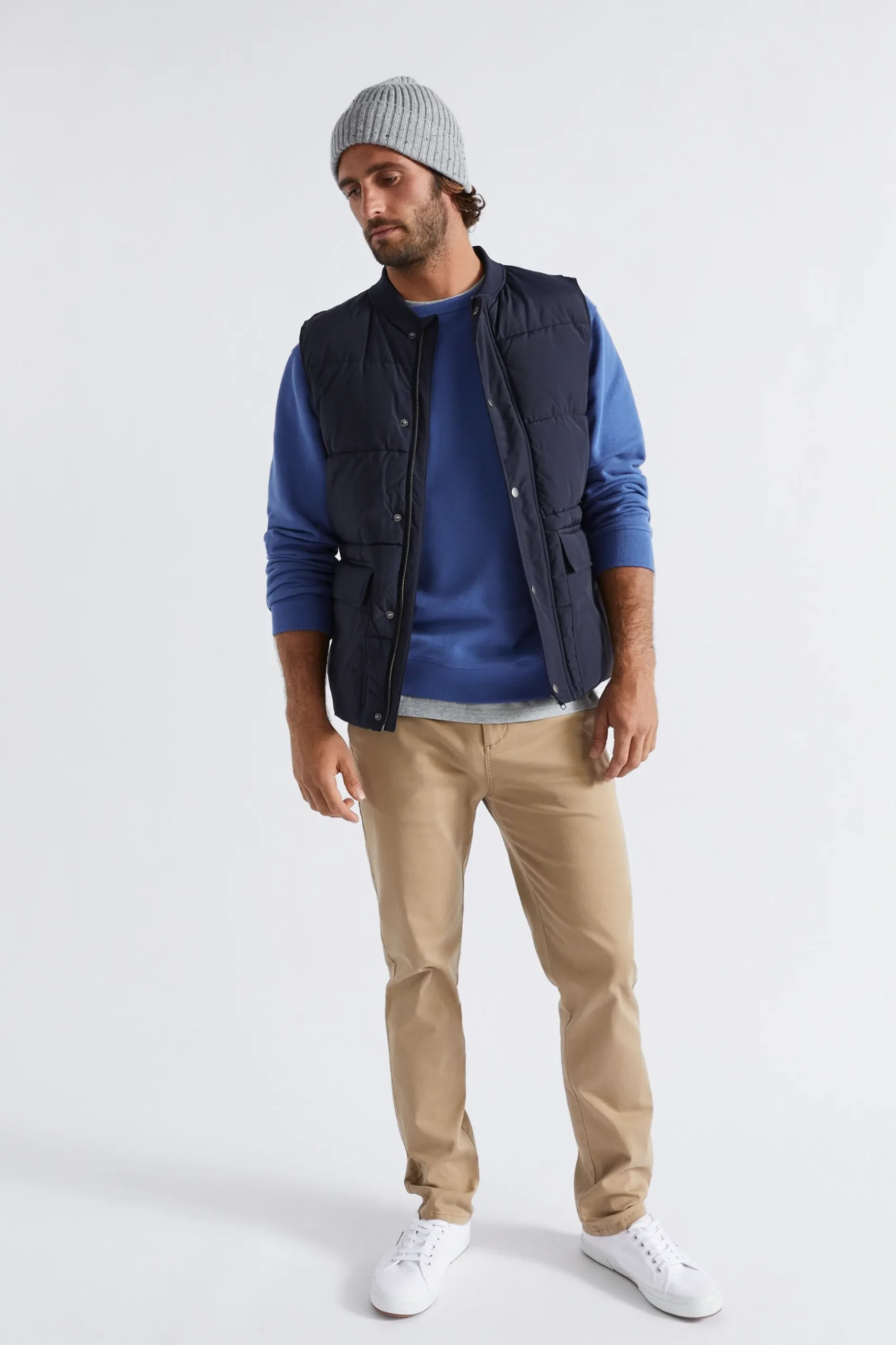 Seed Heritage Jackets & Vests-Puffer Vest Midnight Blue
