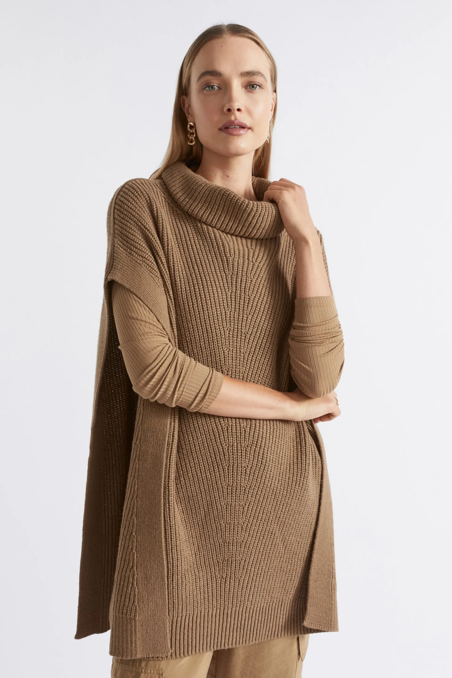Seed Heritage Scarves & Kaftans-Pullover Poncho Deep Brass