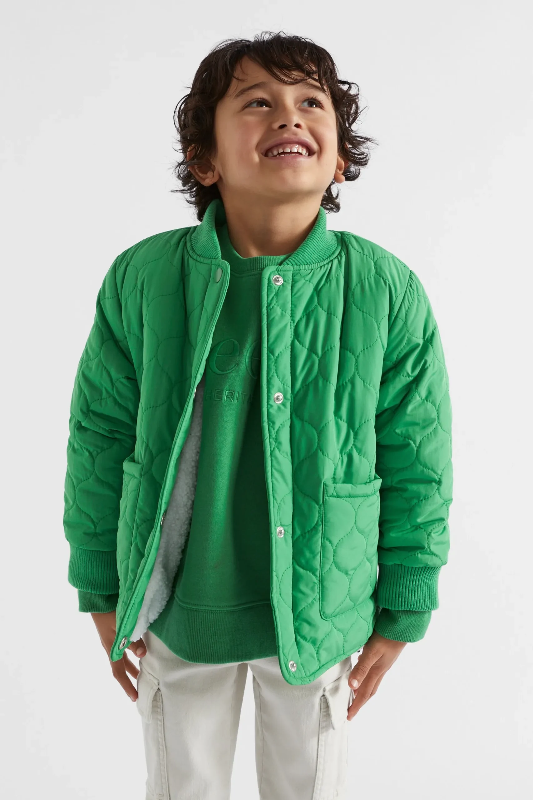 Seed Heritage Jackets & Vests-Quilted Bomber Jade