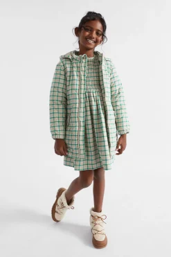 Seed Heritage Jackets & Vests-Quilted Gingham Anorak Pea Green