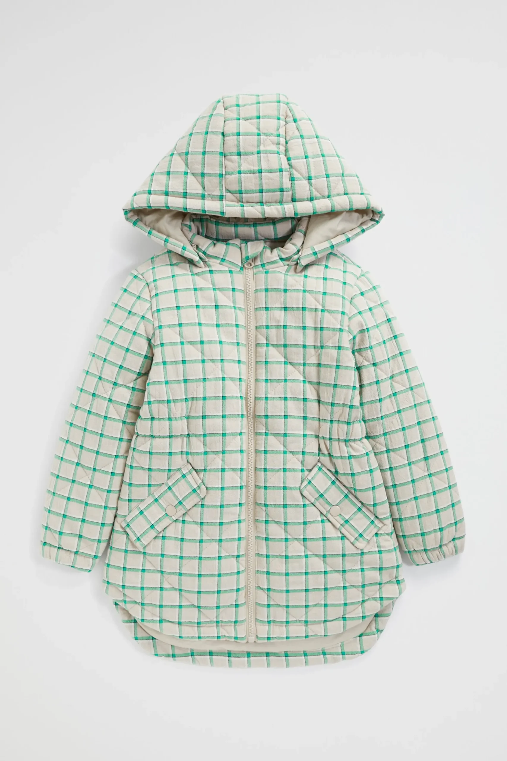 Seed Heritage Jackets & Vests-Quilted Gingham Anorak Pea Green
