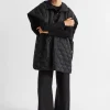 Seed Heritage Scarves & Kaftans-Quilted Poncho Black