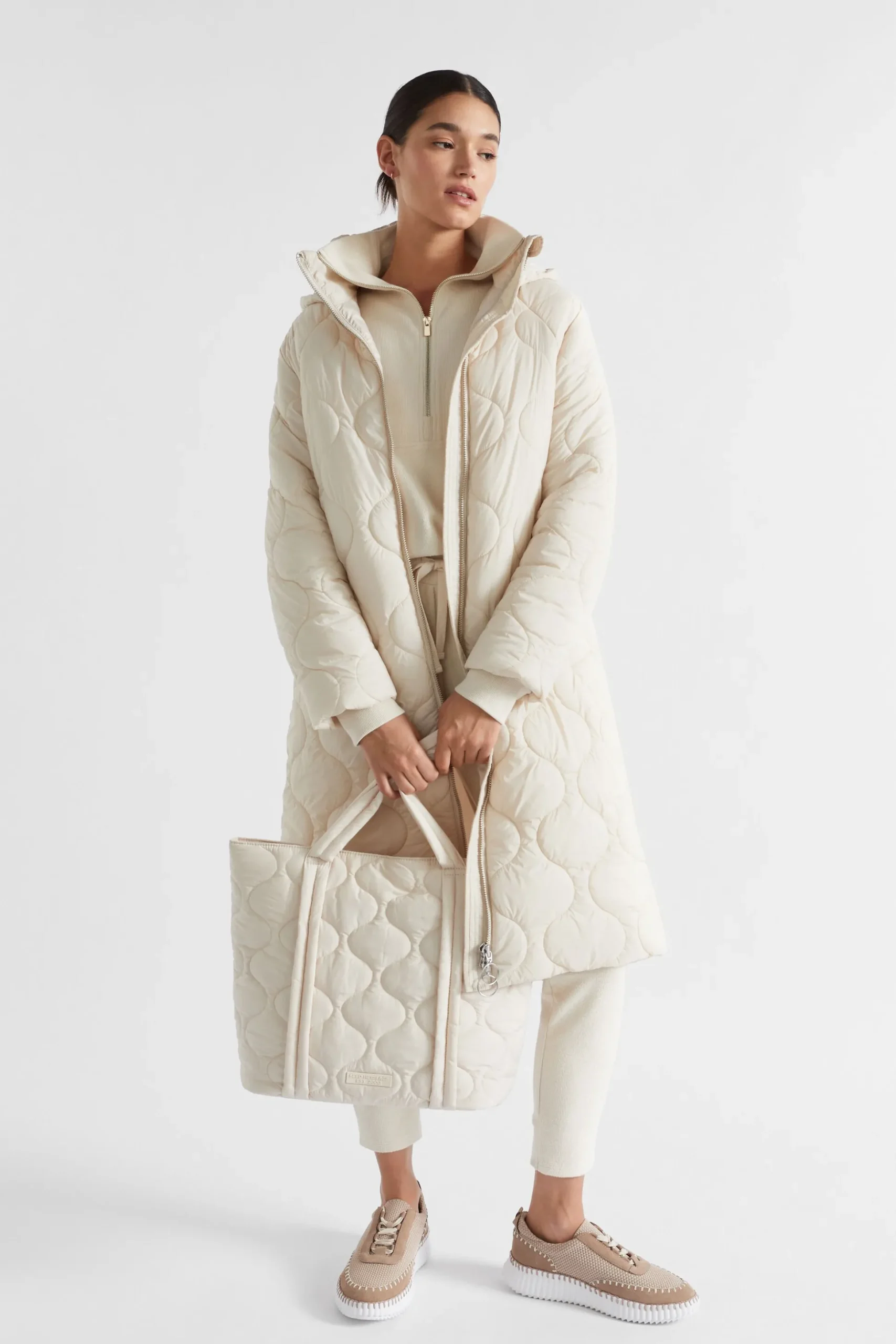 Seed Heritage Beach Bags-Quilted Tote Vanilla Cream