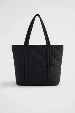 Seed Heritage Beach Bags-Quilted Tote Black