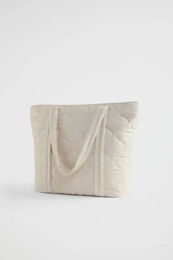 Seed Heritage Beach Bags-Quilted Tote Vanilla Cream