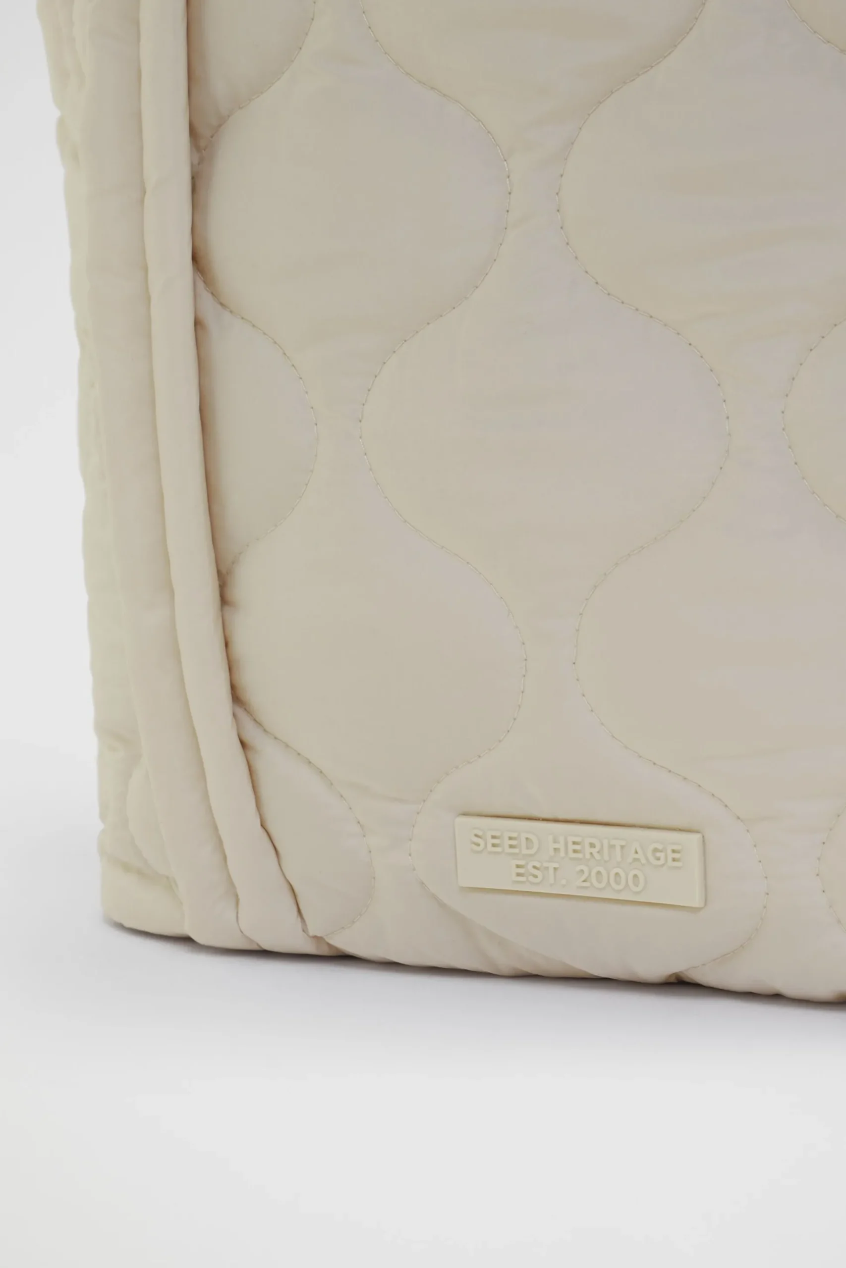 Seed Heritage Beach Bags-Quilted Tote Vanilla Cream