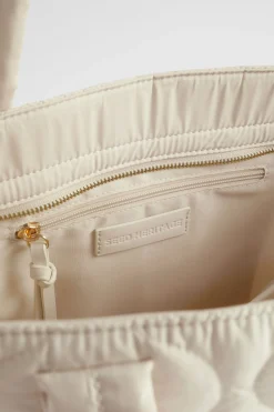 Seed Heritage Beach Bags-Quilted Tote Vanilla Cream