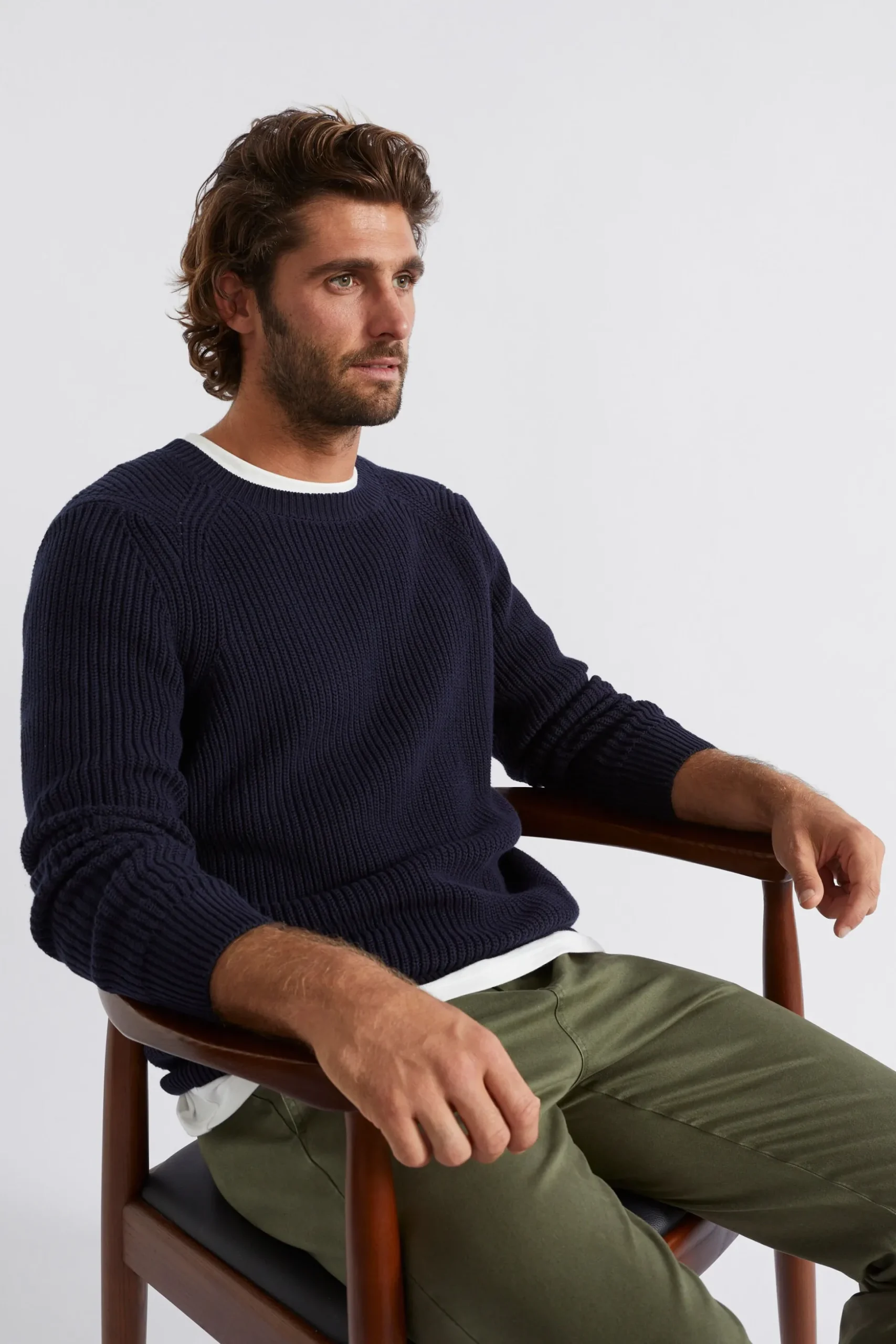 Seed Heritage T-Shirts & Sweaters-Raglan Knit Sweater Midnight Blue