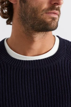 Seed Heritage T-Shirts & Sweaters-Raglan Knit Sweater Midnight Blue