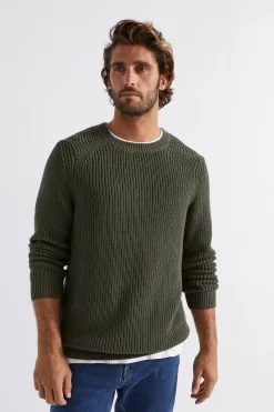 Seed Heritage T-Shirts & Sweaters-Raglan Knit Sweater Dark Khaki
