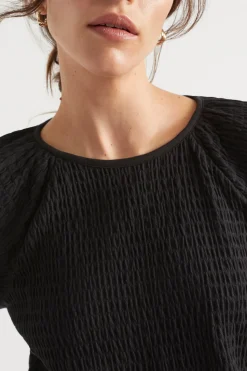 Seed Heritage T-Shirts & Tops-Raglan Textured Tee Black