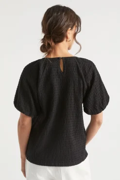 Seed Heritage T-Shirts & Tops-Raglan Textured Tee Black