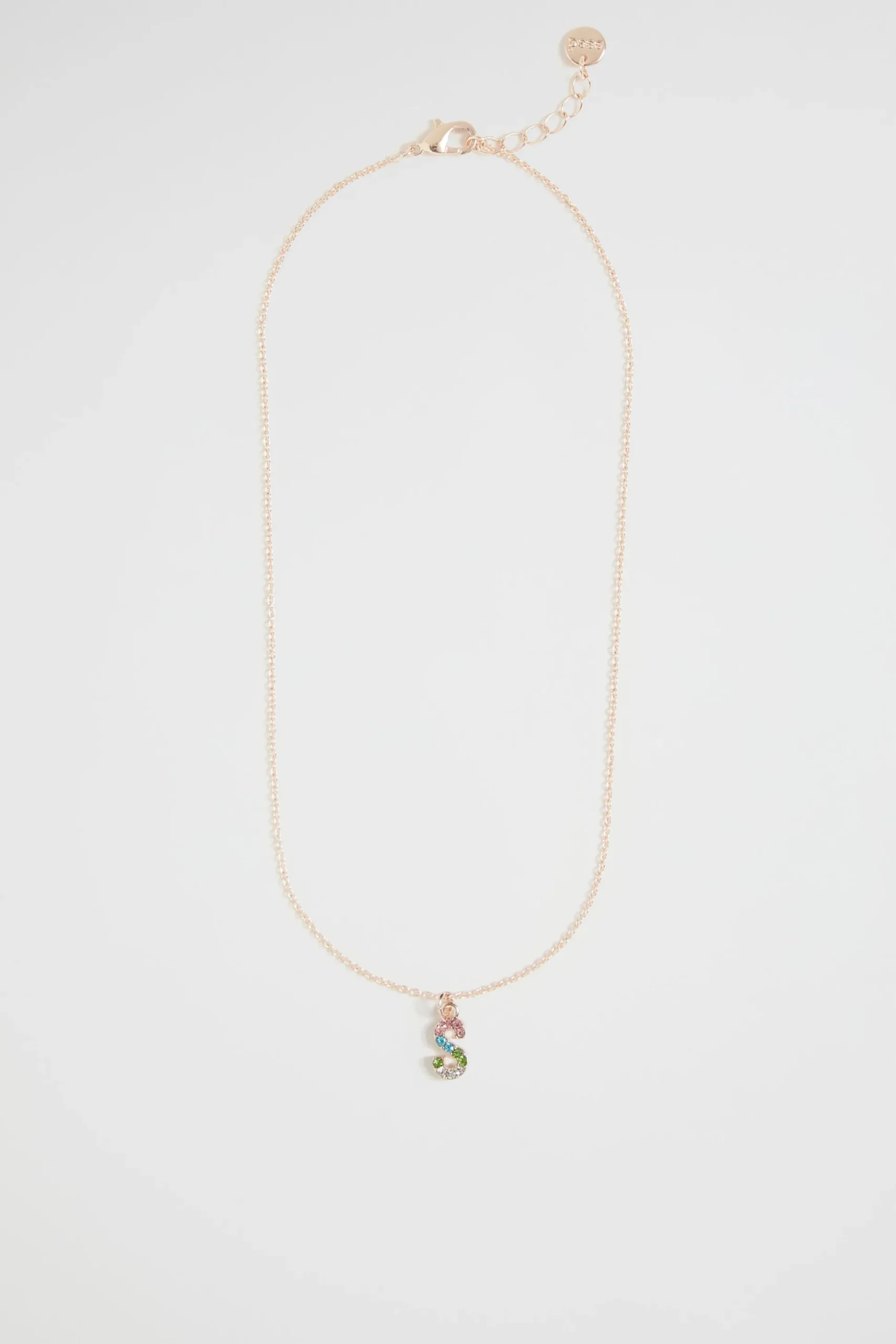 Seed Heritage Jewellery-Rainbow Diamante Initial Necklace S