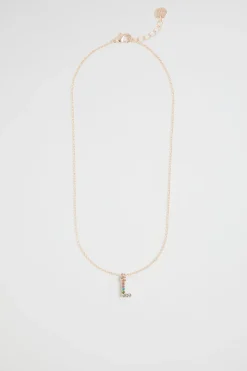 Seed Heritage Jewellery-Rainbow Diamante Initia Neckace L