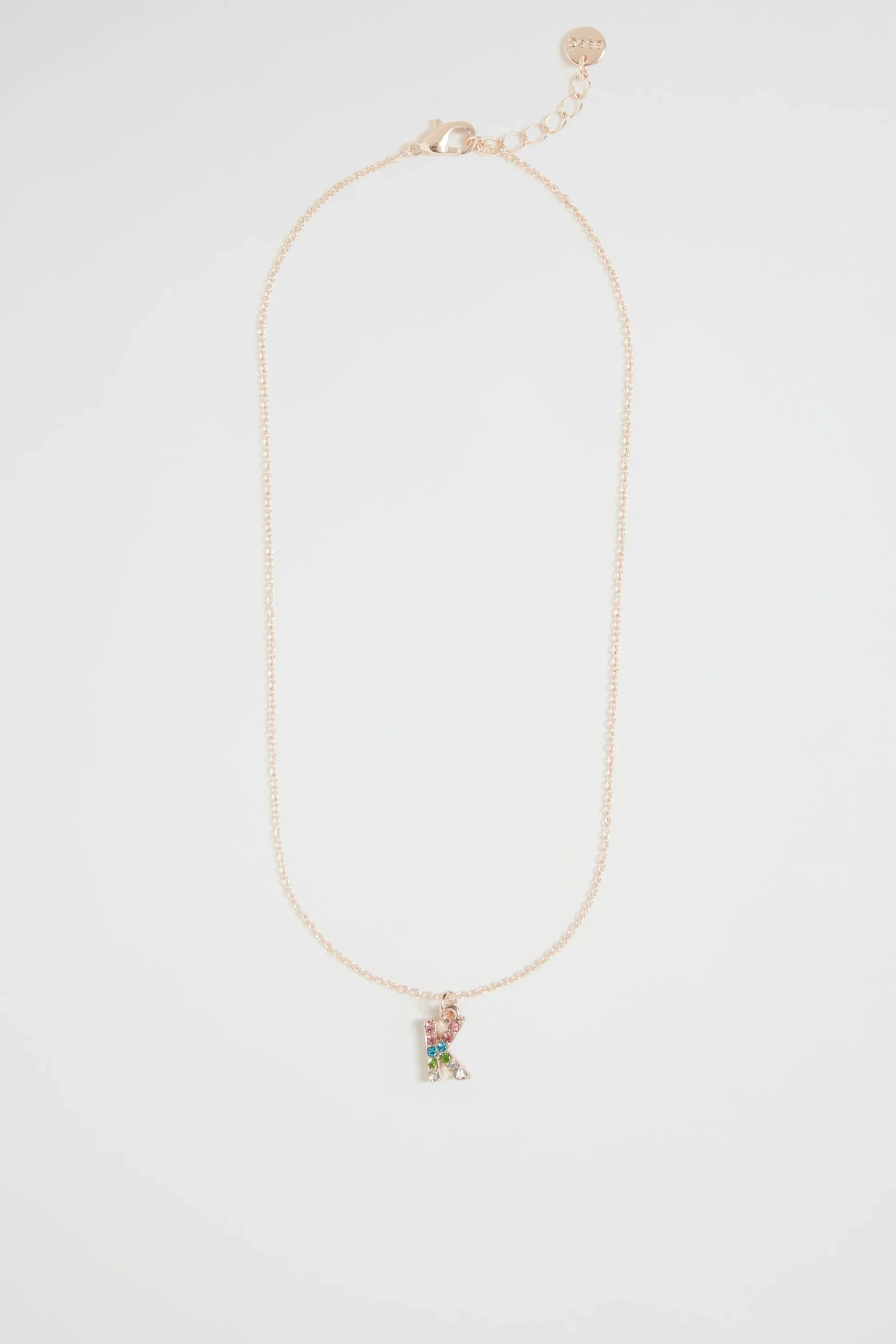 Seed Heritage Jewellery-Rainbow Diamante Initial Neclace K