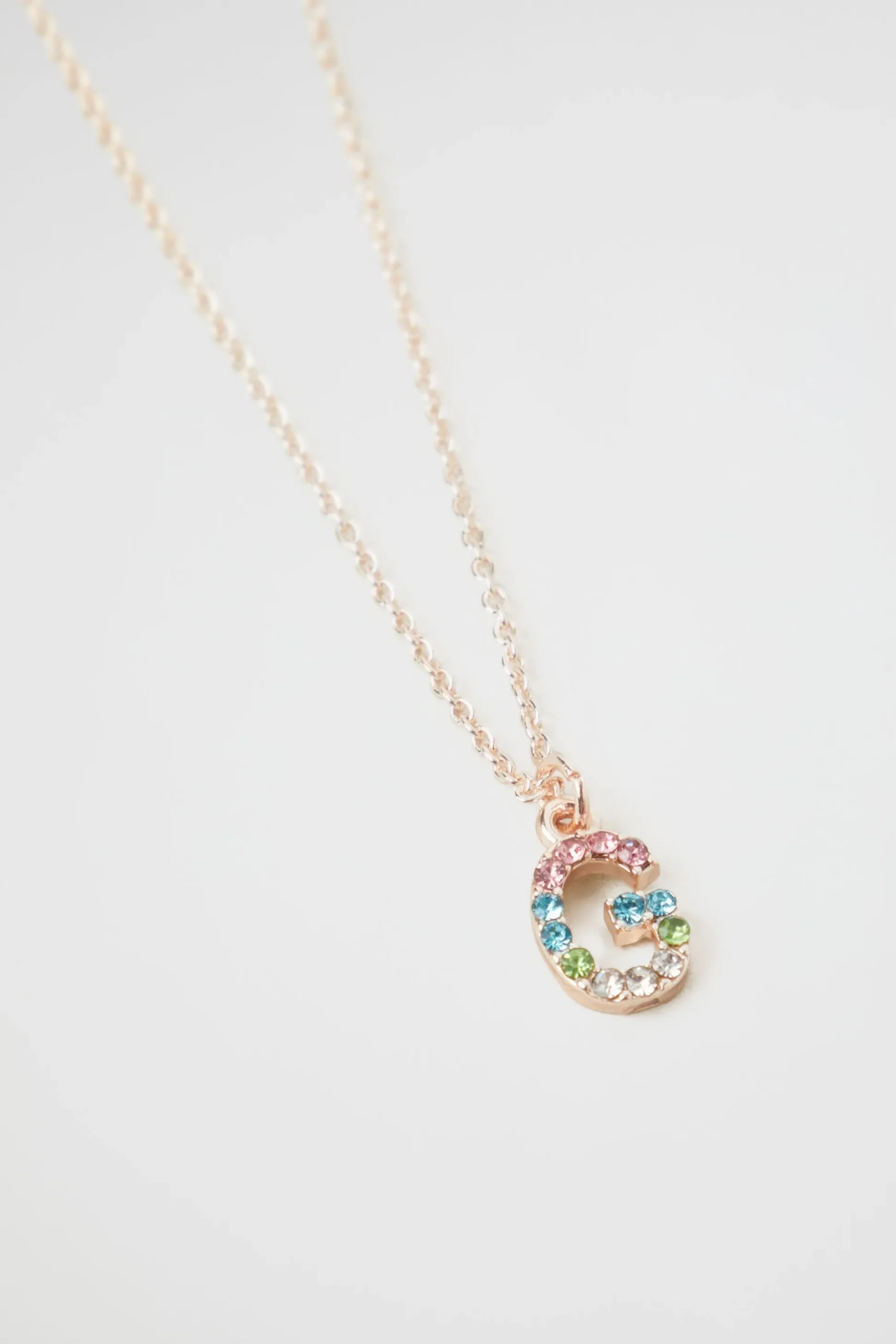 Seed Heritage Jewellery-Rainbow Diamante Initial Necklace G