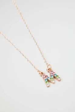 Seed Heritage Jewellery-Rainbow Diaante Initial Necklace M